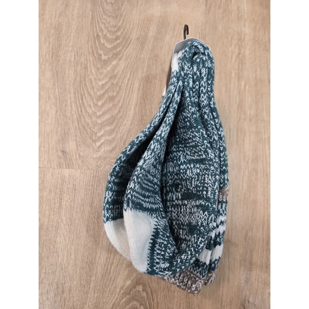 NEW Life is Good Chunky Knit‎ Over The Knee Socks Green White OTK Boot